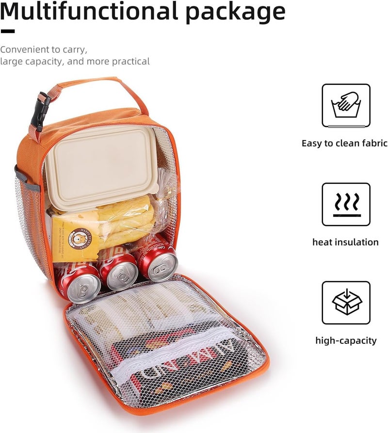 Lovoeo Lunch box Lunch bag for men women Insulated Lunchbox Lunch bags for Work Picnic Travel (Orange) - Image 5